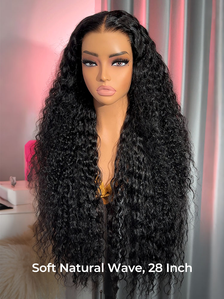 Long Natural Wave Lace Closure Wig