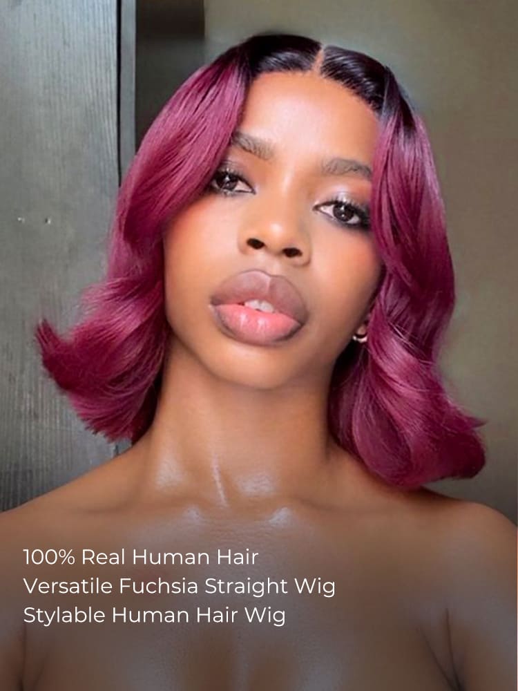 dark burgundy short bob wig