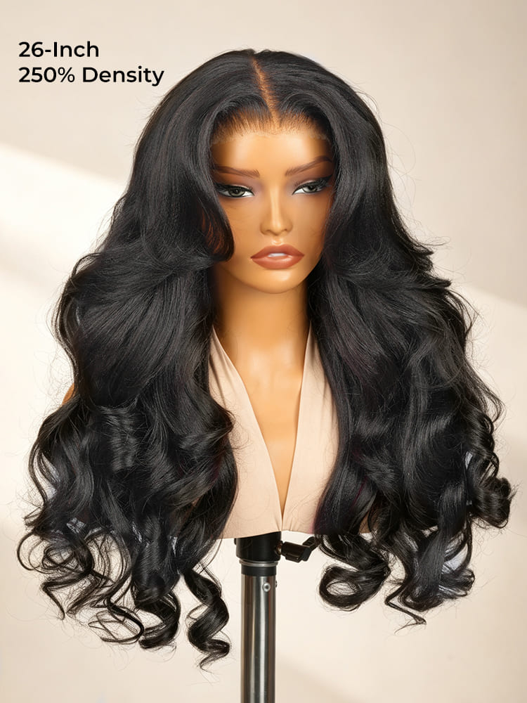 full density yaki straight wig with wavy