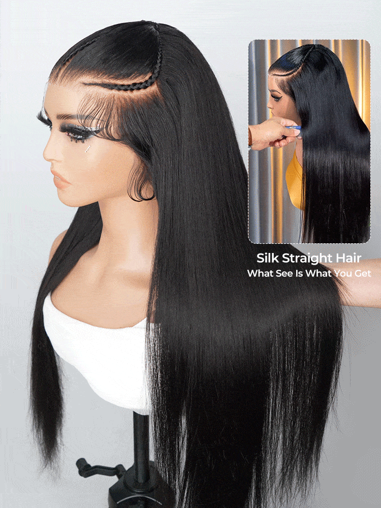 silk straight wigs human hair