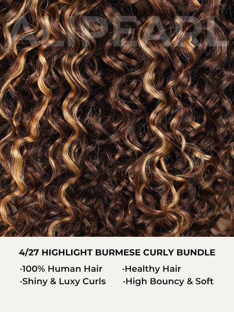 honey blonde highlight curly human hair