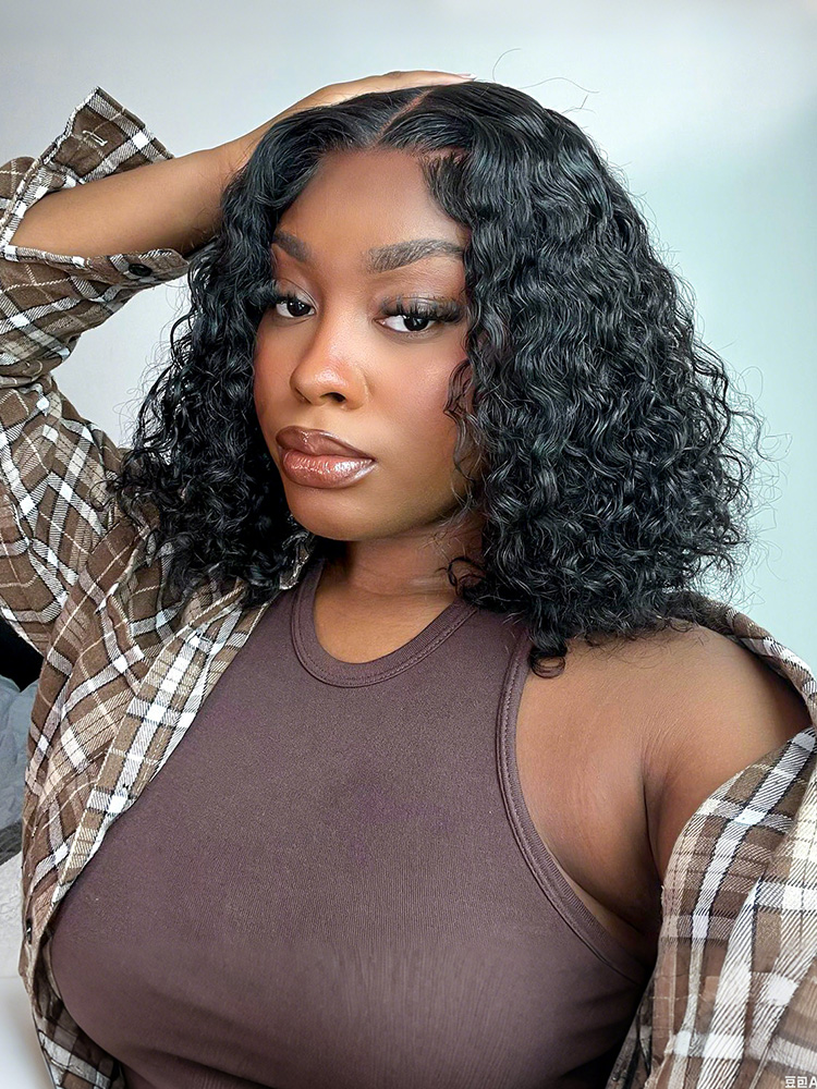 Curly 5x7 glueless lace front wig