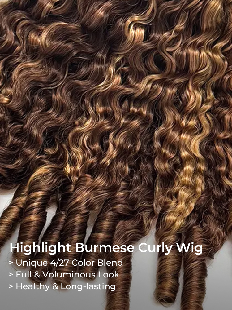 brown highlight burmese curly hair