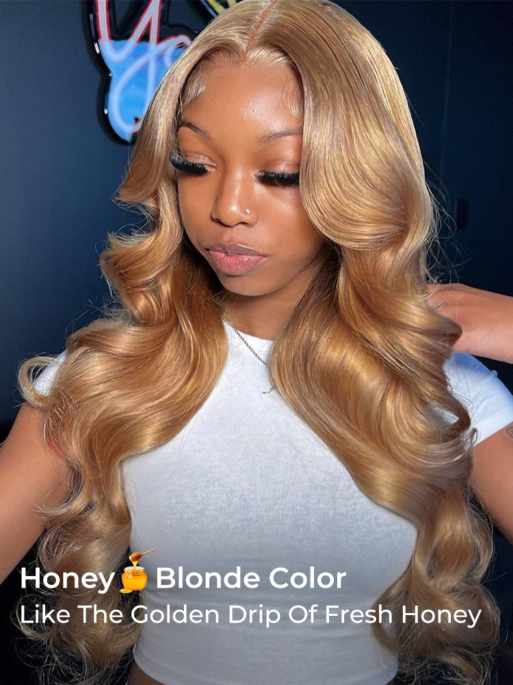 Honey Blonde Body Wave Front Wig