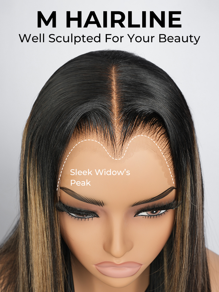 Straight Highlight Ombre Wig