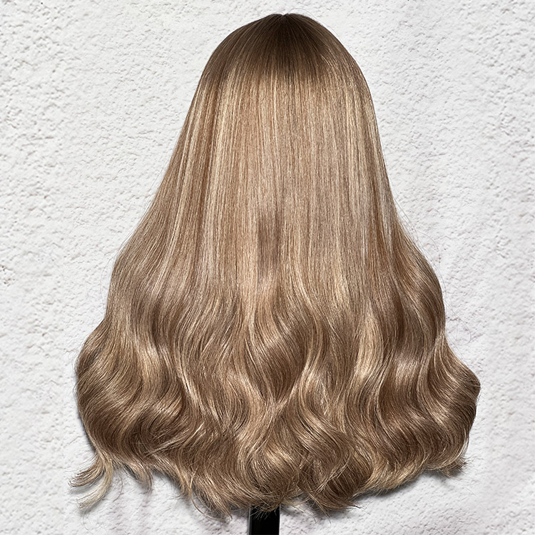 Ash Brown With Blonde Highlights HD Lace Wigs