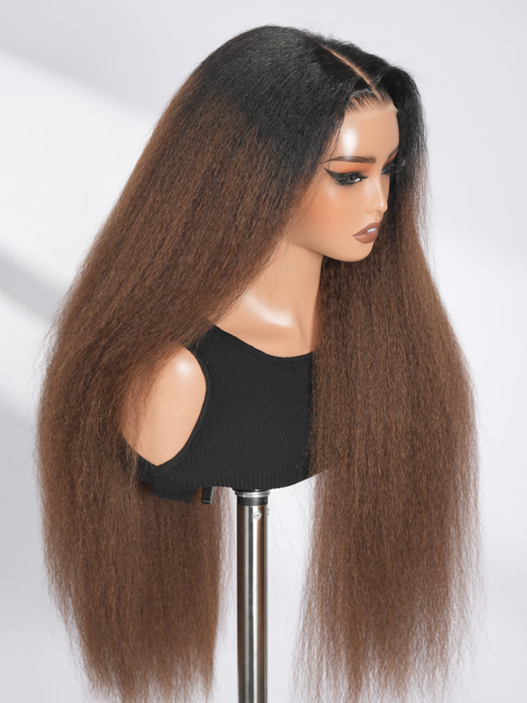 kinky straight hd lace front wig