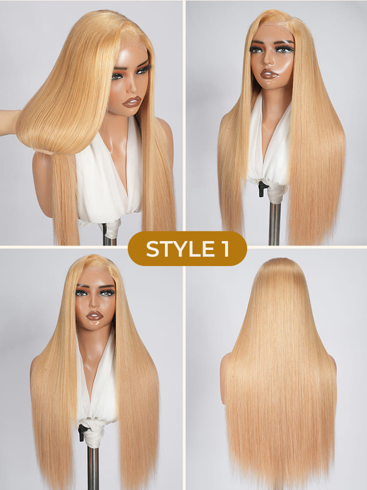 blonde highlight straight wig