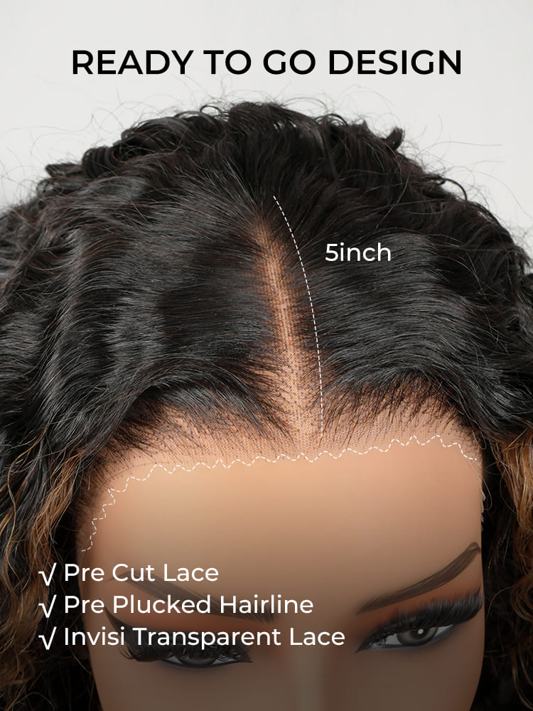 Glueless human hair wig
