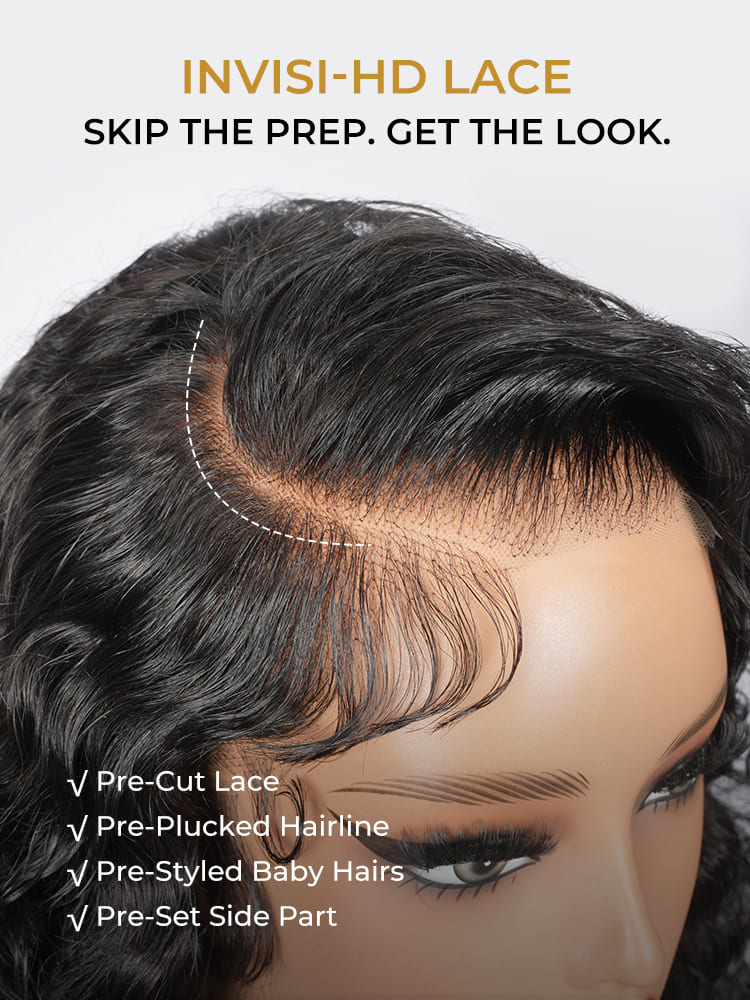 side part look with baby hair