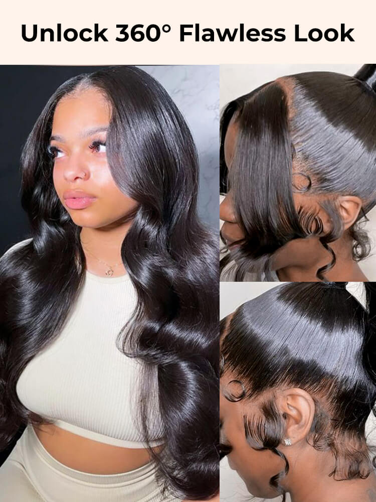 360 lace glueless wig