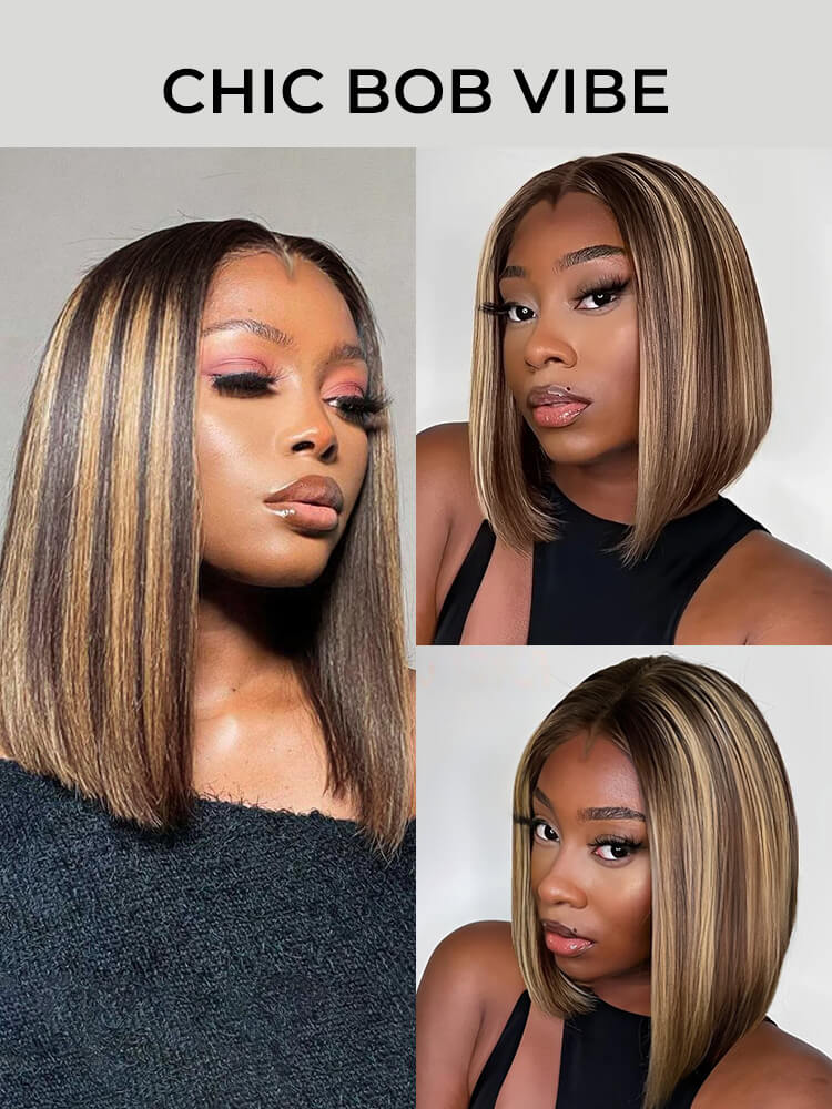 shoulder-length bob lace front wig