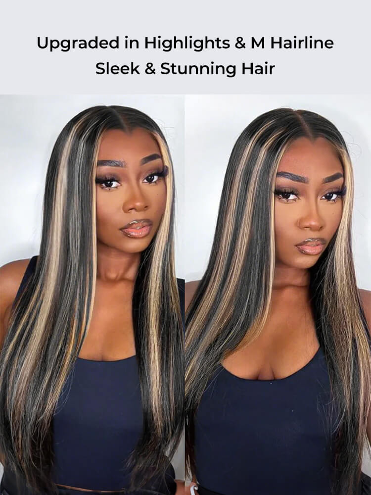 silky honey blonde highlight wigs