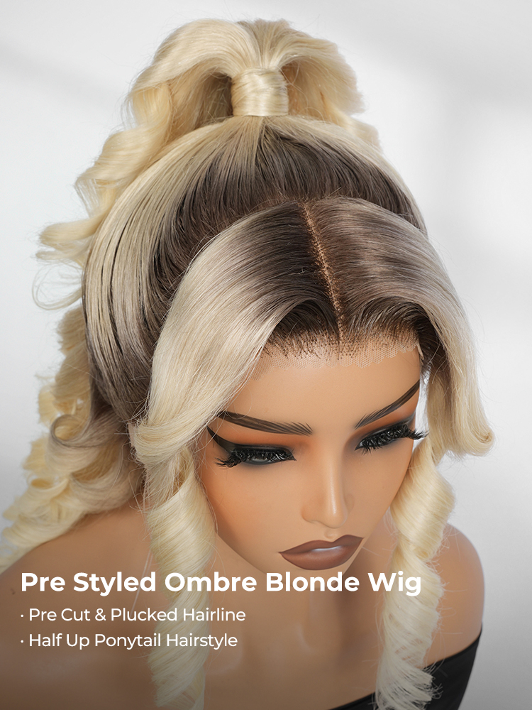 ombre blonde body wave wig