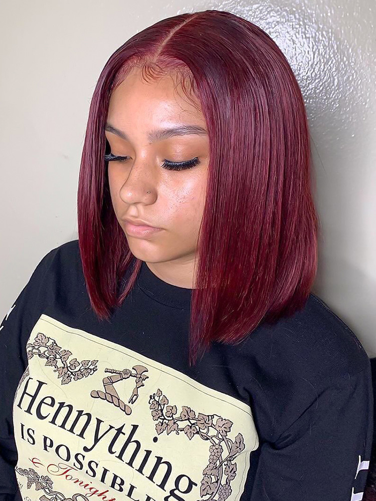 99J burgundy bob wig