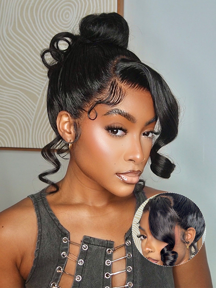 Miss Buns With Side Part Bangs Wig