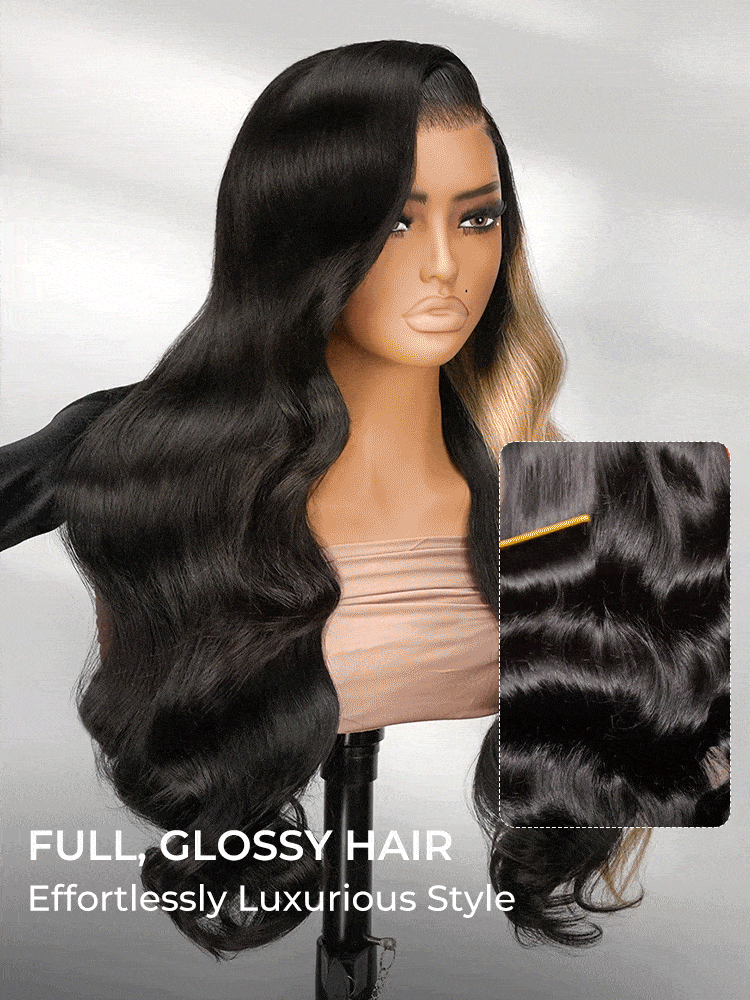 bouncy 250 density body wave wig