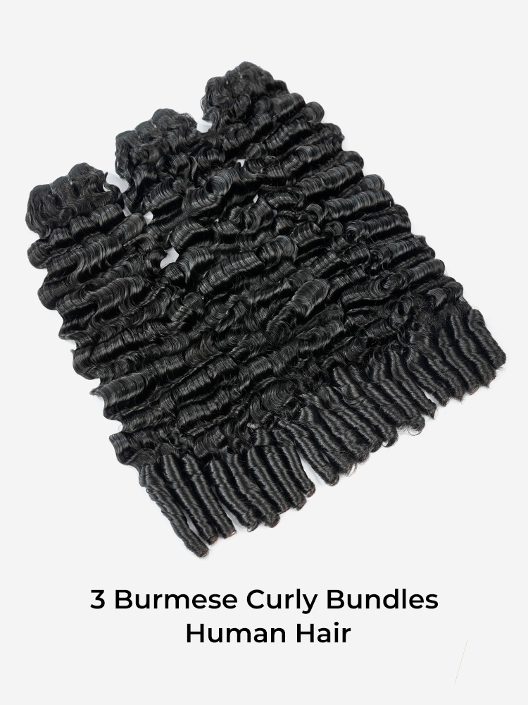 3 bundles curly hair