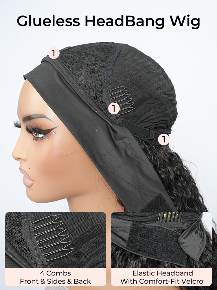 headband body wave glueless wig