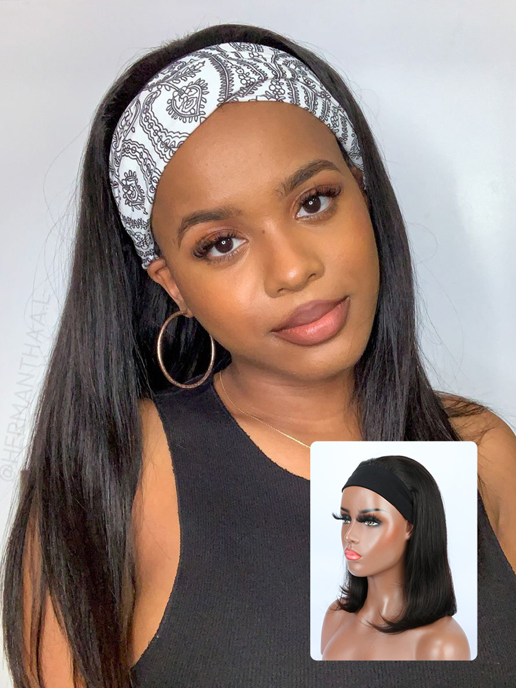 straight hair half wig