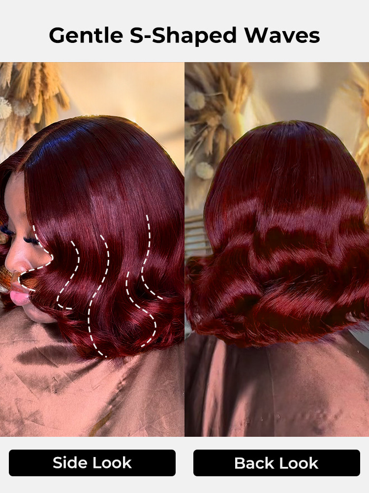 s-shaped wavy bob wig
