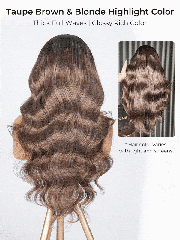 brown & blonde body wave wig
