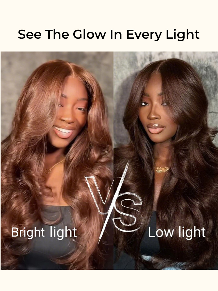 #4 Brown Color Closure Wig