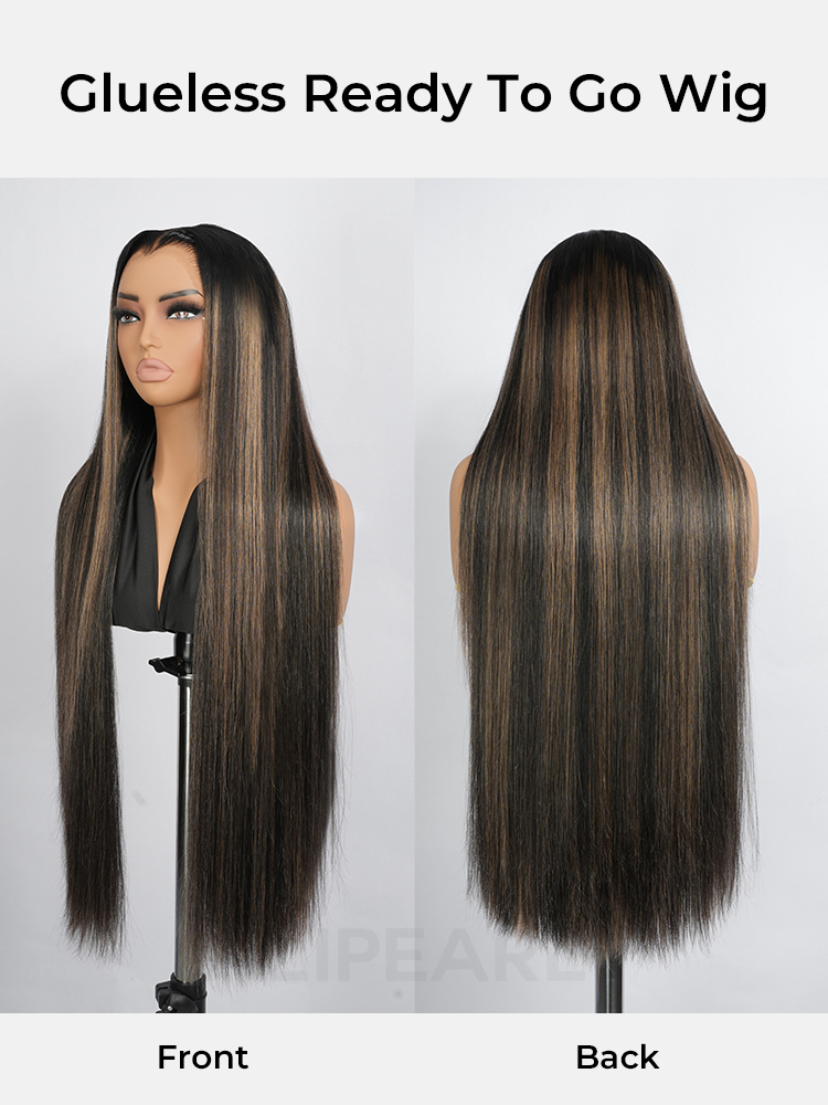 Blonde Balayage Lace Front Wig With Dark Roots
