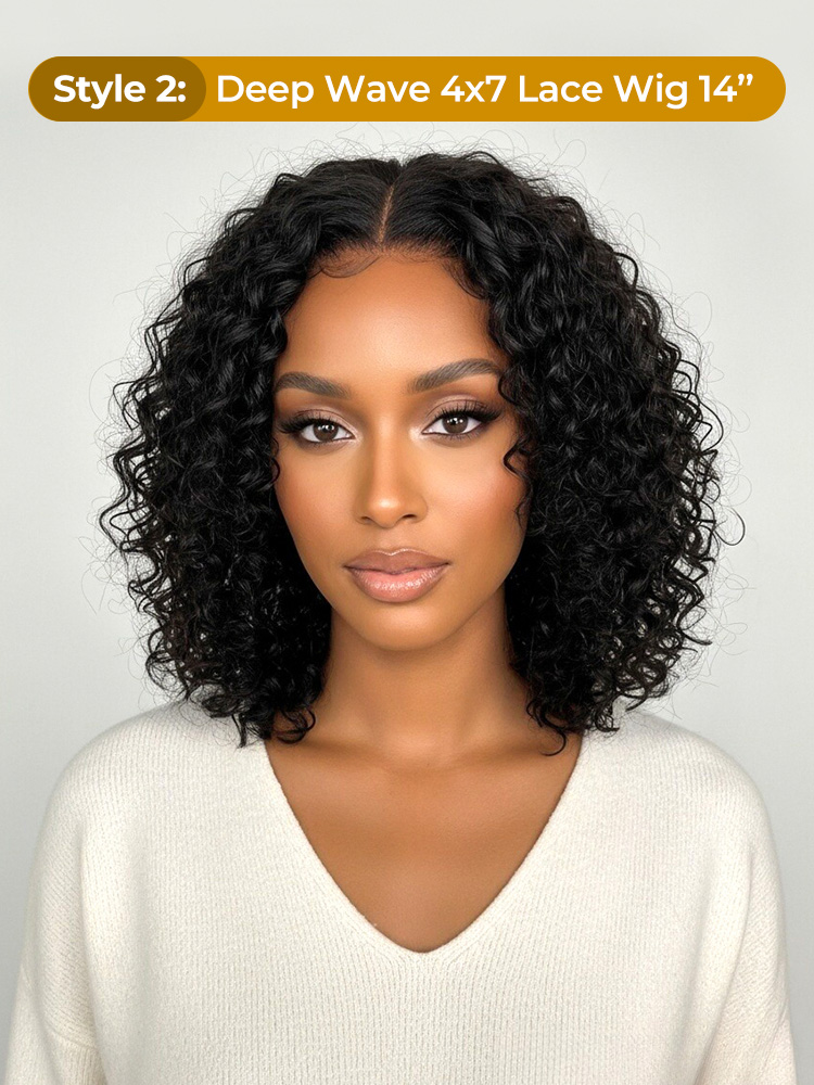Short Deep Wave Bob Wig