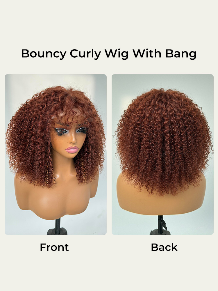 Colored Short Curly Lace Closure Wig