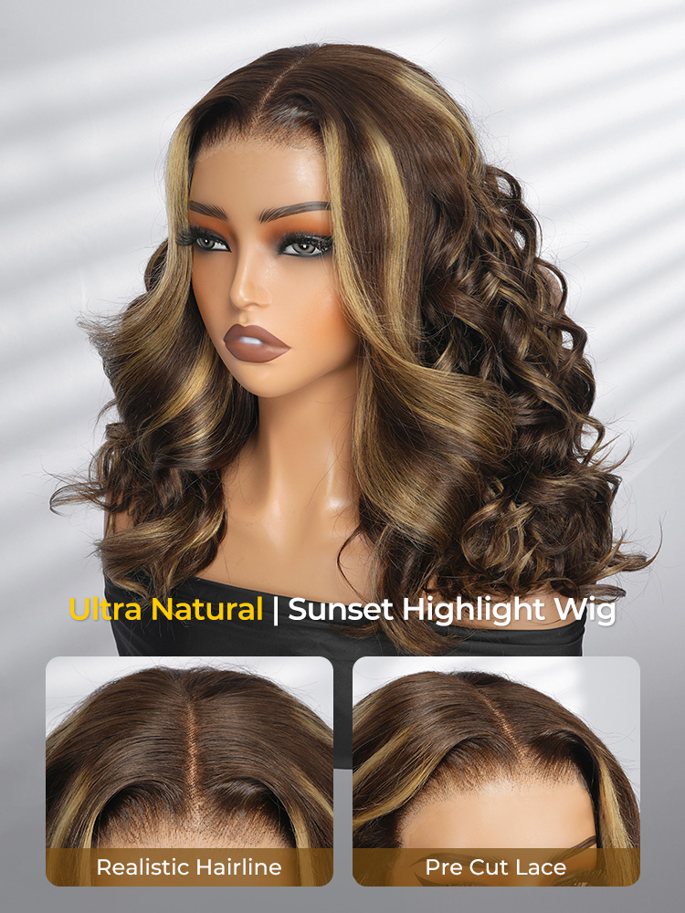 Sunset highlight glueless wigs
