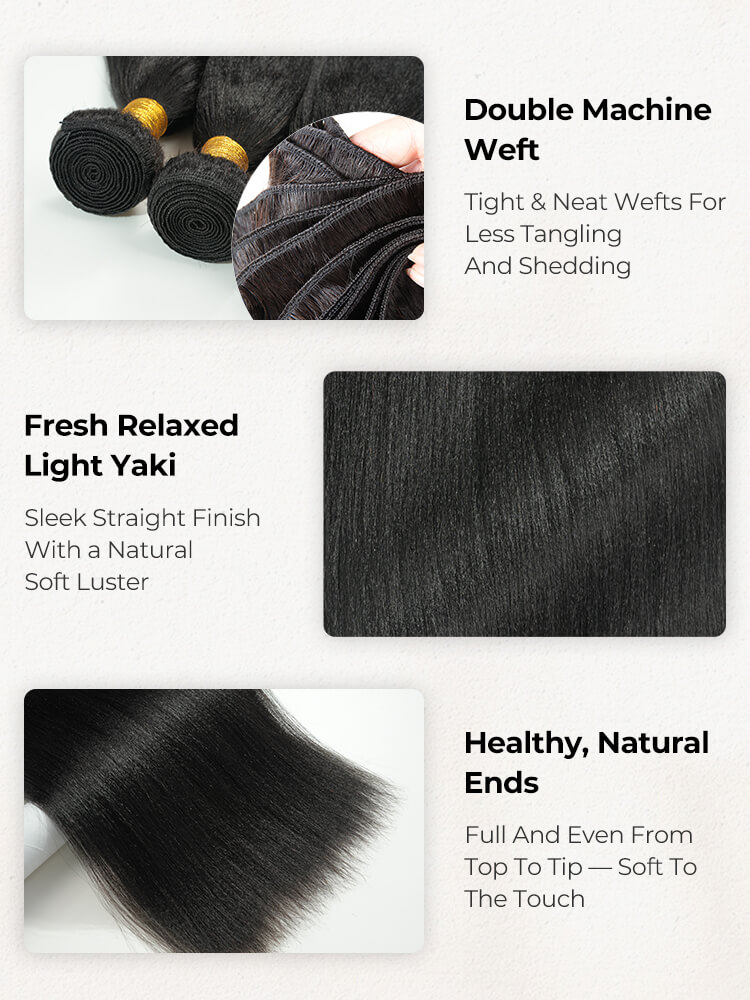 1/3 Pcs Light Yaki Hair Bundle