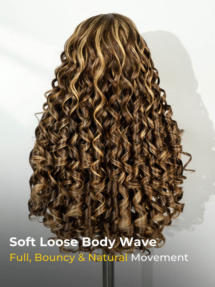 Brown Ombre Highlight Wig 250 Density