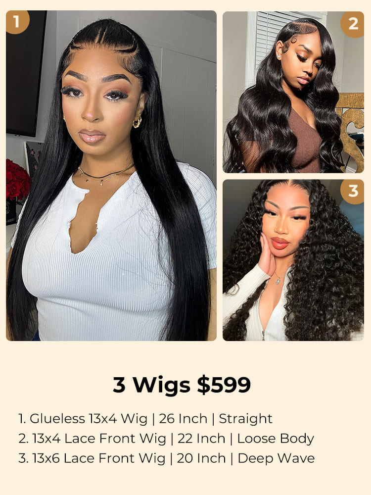 3 long lace frontal wigs