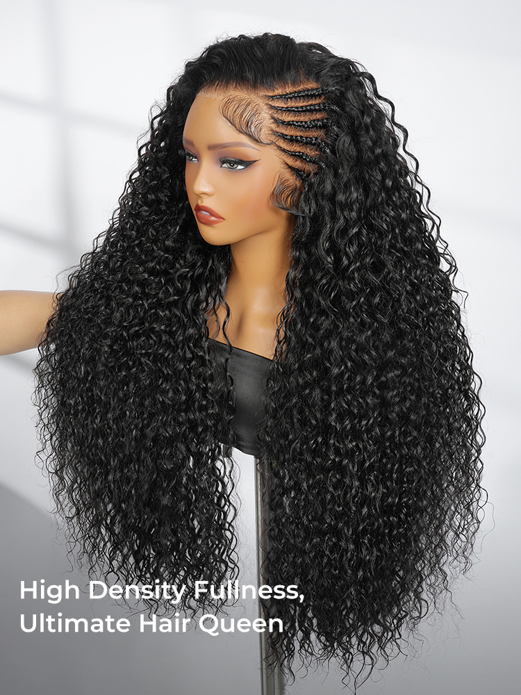 Water Wave Pre Braided 13x6 HD Lace Glueless Wig Ready to Go