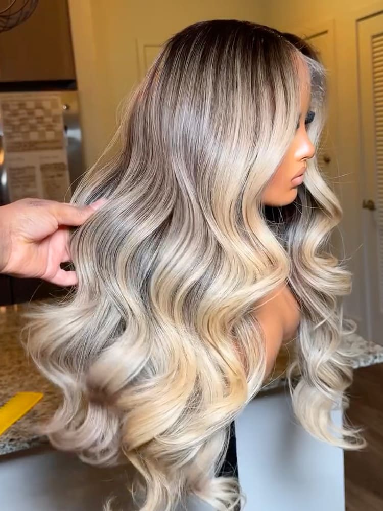 colored wig in different lights