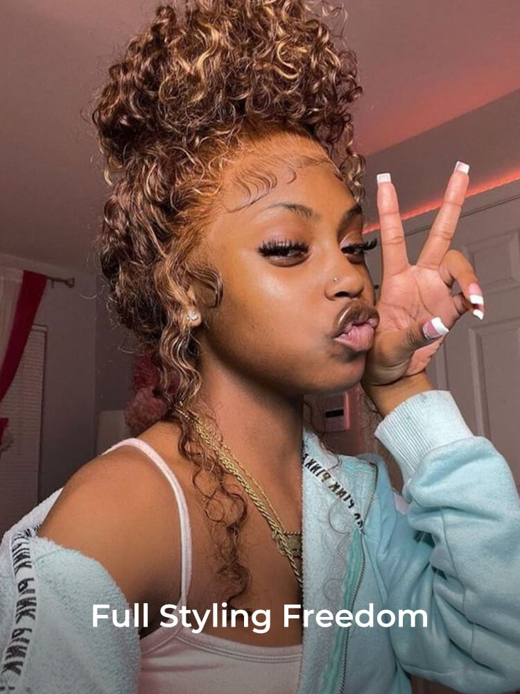 updo hairstyle deep wave wig