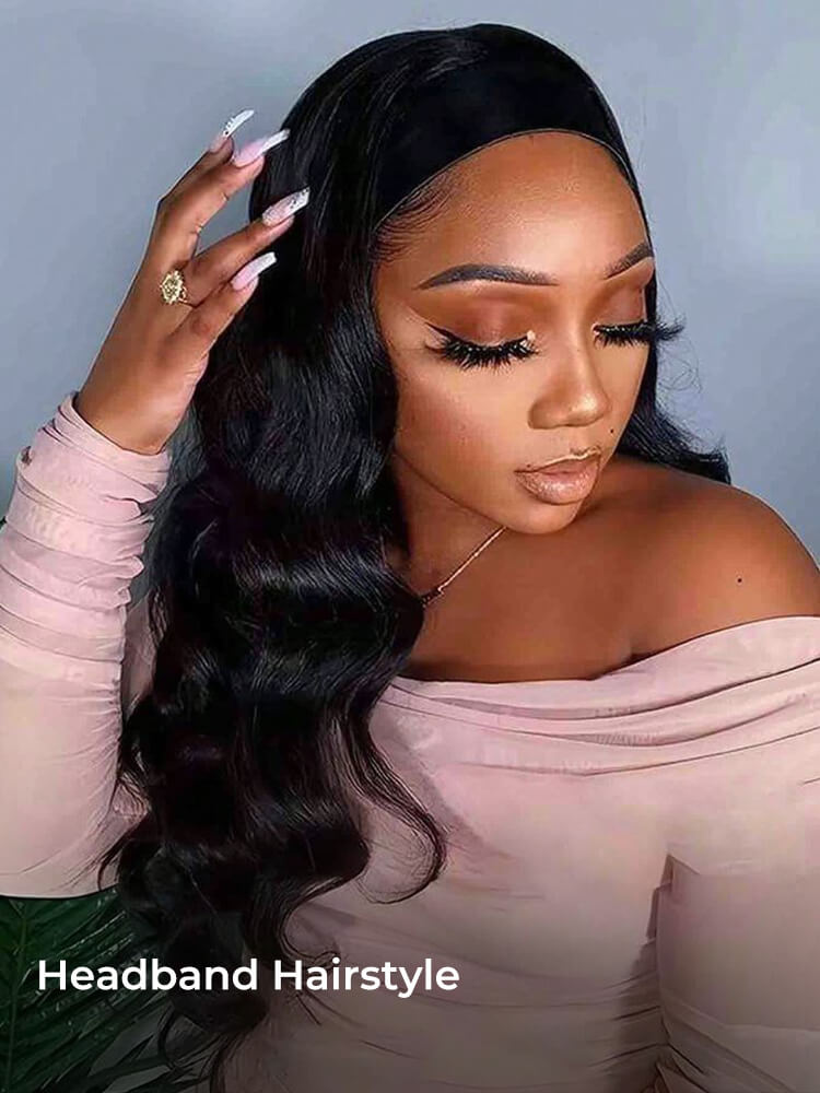 No Lace Loose Body Wave Half Wig