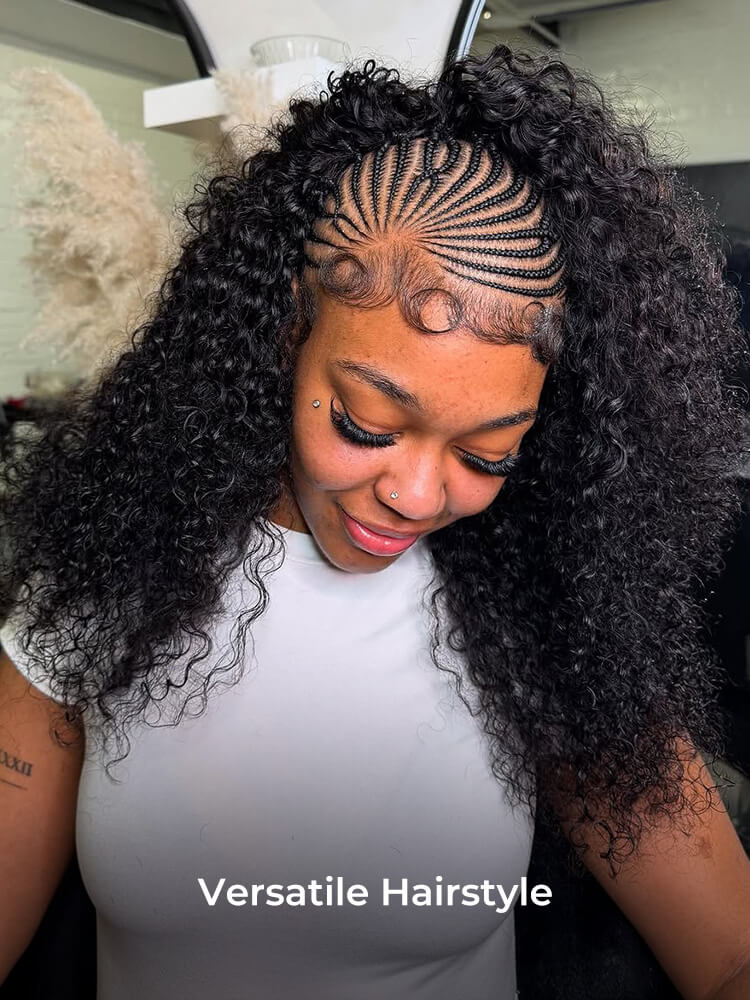 Full Density Burmese Curly Flip Over Half Wig