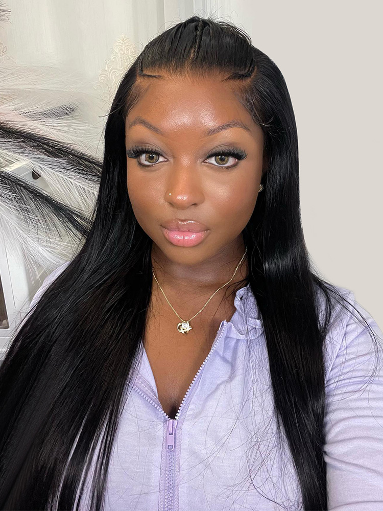pre cut pre plucked straight lace front wig