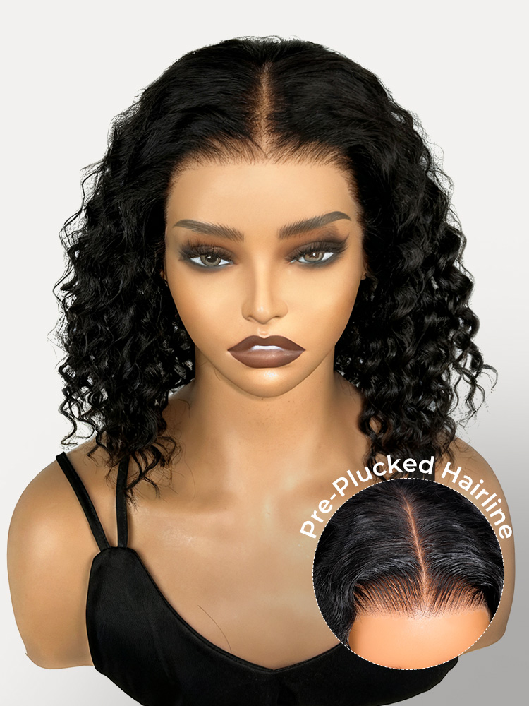 Short Deep Wave Lace Closure Wig