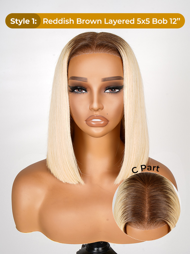 Blonde Ombre Bob Straight Wig