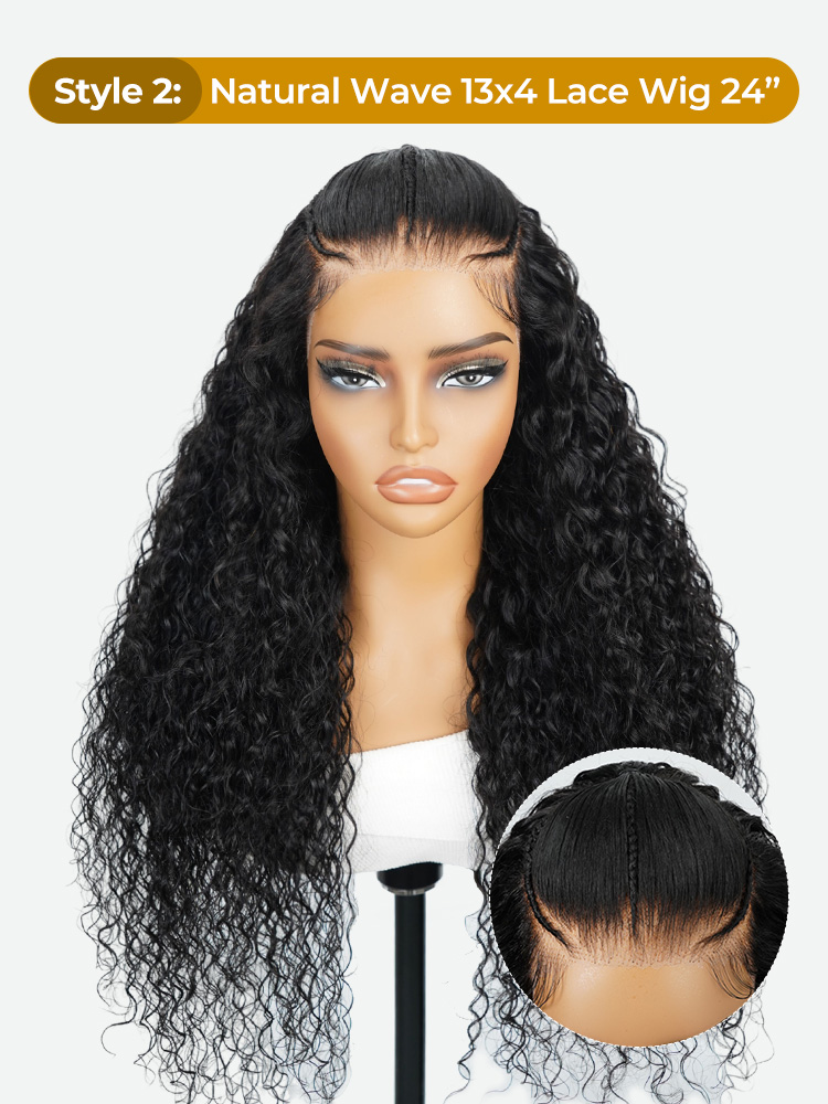 Water Wave Wig With Braids And Baby Hair