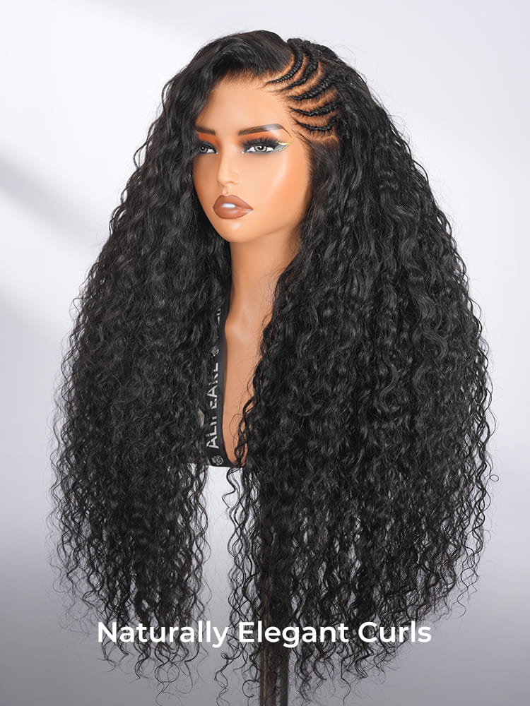 Pre styled water wave glueless wig