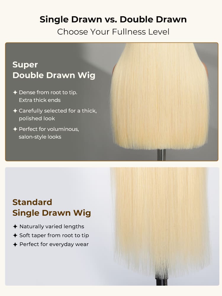 super double drawn wig