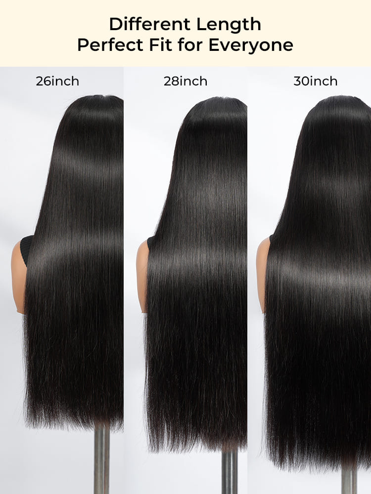 super double drawn straight wig