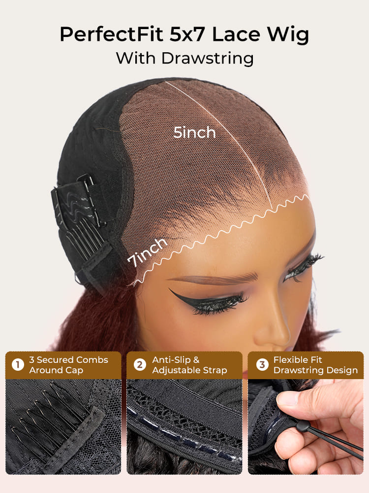 5x7 lace closure wig with drawstring