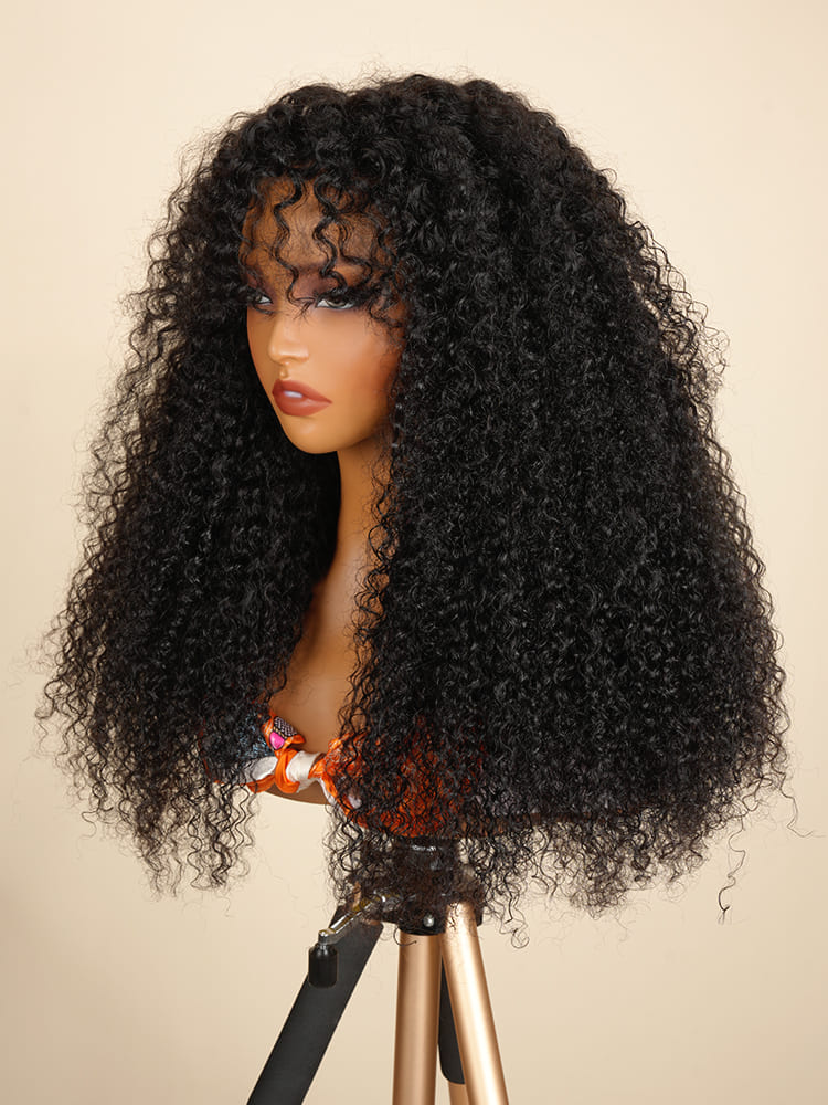 human hair wig with bangs