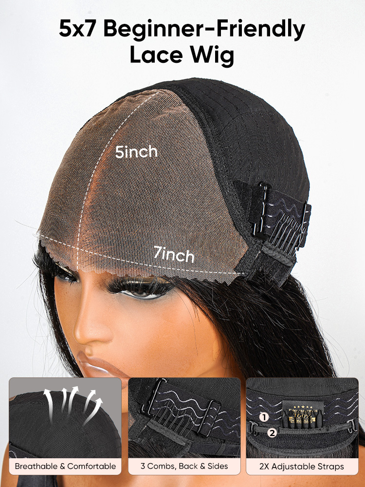5x7 glueless wig