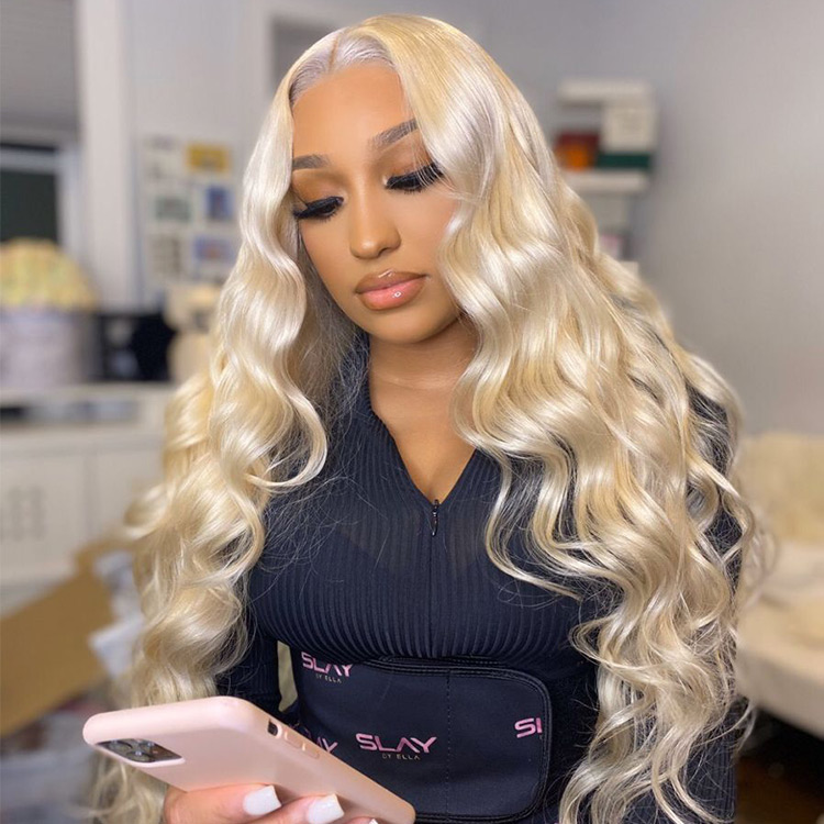 blonde lace front wig human hair